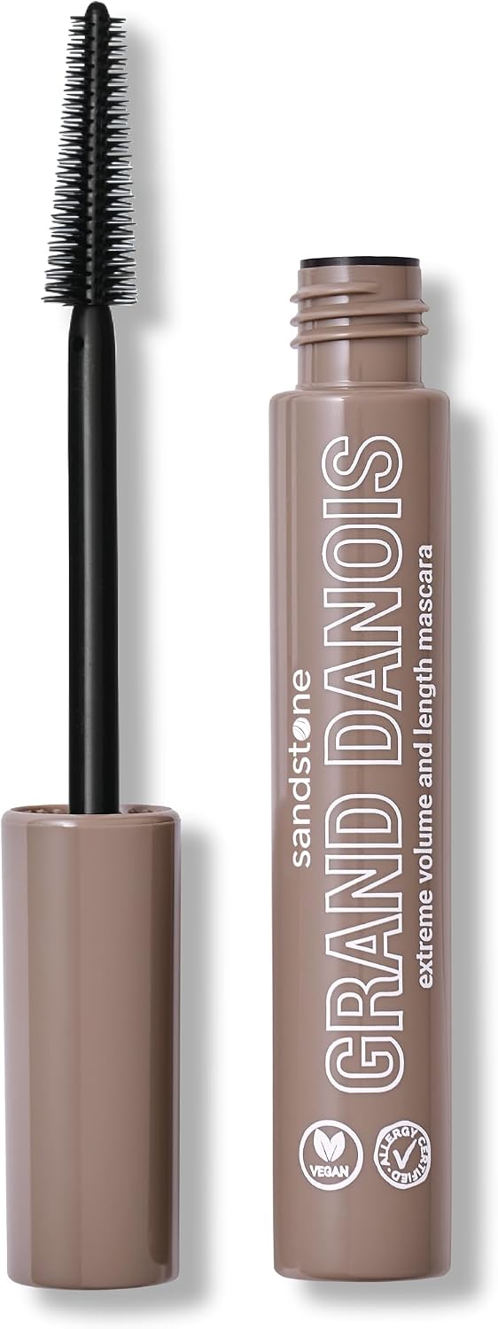 Sandstone Scandinavia Hypoallergenic mascara – for sensitive eyes – volume & length – smudgeproof, perfume-free – vegan & cruelty-free – brown