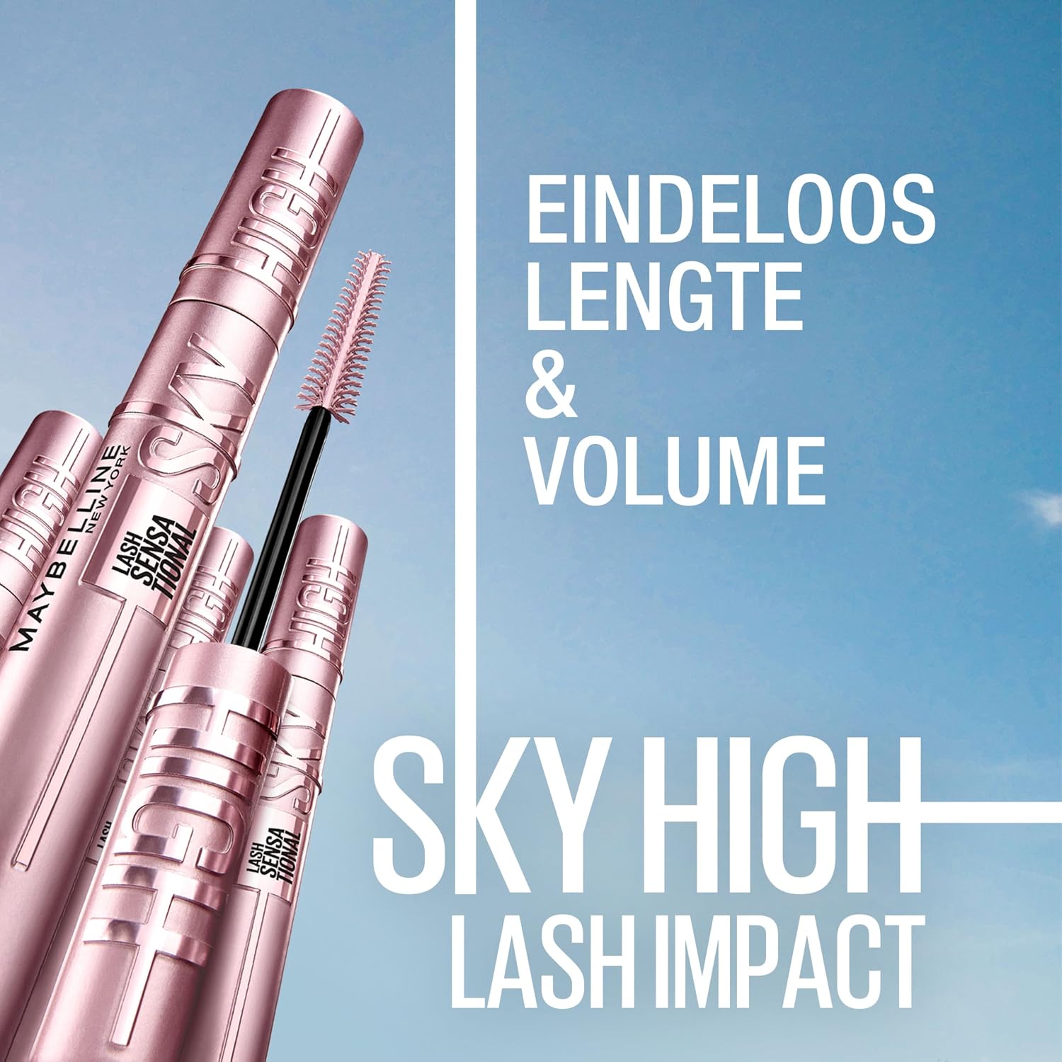 Maybelline New York - Lash Sensational Sky High Mascara - Very Black - Endless Length and Intense Volume - Flexible brush - 5 ml - Endless length and natural volume